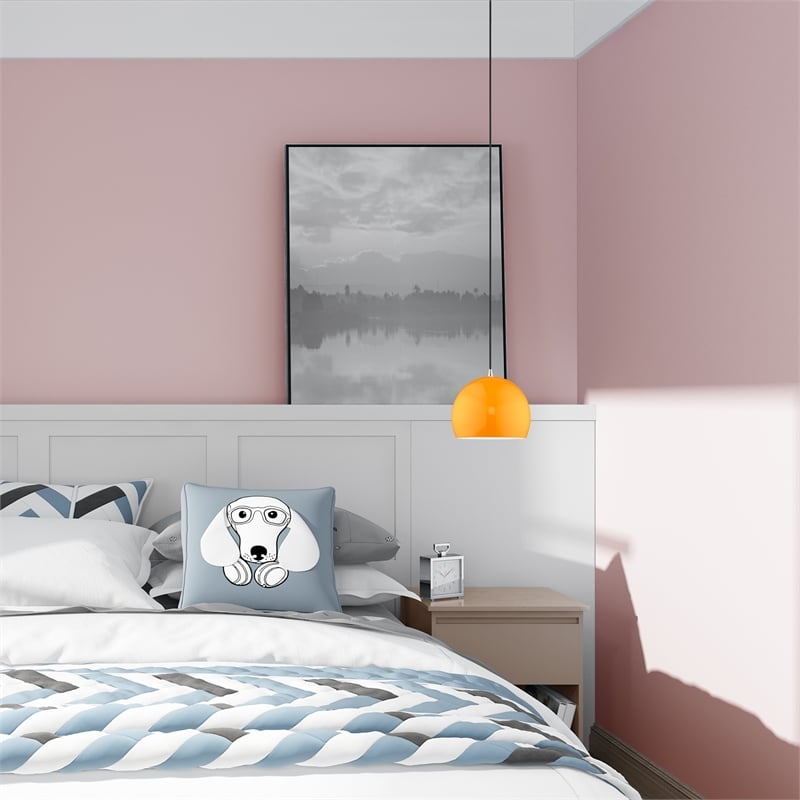 Livex Lighting 1-Light Modern Metal Single Pendant with Shade in Shiny Orange