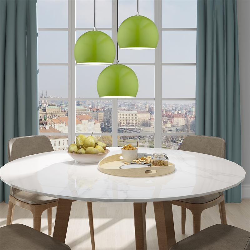 Livex Lighting 1-Light Modern Metal Single Pendant with Shade in Apple Green