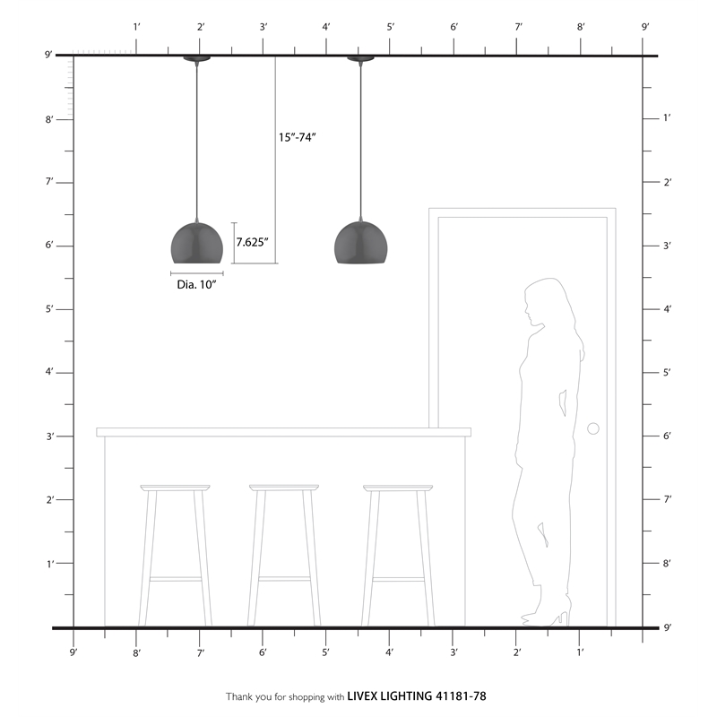 Livex Lighting 1-Light Modern Metal Single Pendant with Shade in Apple Green