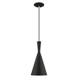 Livex Lighting Waldorf 1-Light Modern Metal Single Pendant in Black
