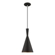 Livex Lighting Waldorf 1-Light Modern Metal Single Pendant in Black