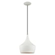 Livex Lighting Waldorf 1-Light Metal Single Pendant in White