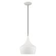 Livex Lighting Waldorf 1-Light Metal Single Pendant in White