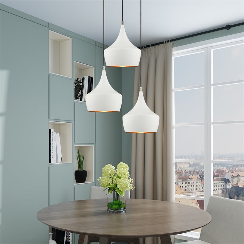 Livex Lighting Waldorf 1-Light Metal Single Pendant in White