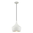 Livex Lighting Waldorf 1-Light Metal Single Pendant in White