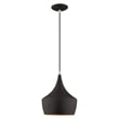 Livex Lighting Waldorf 1-Light Metal Single Pendant in Black