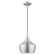Livex Lighting Waldorf 1-Light Metal Single Pendant in Brushed Aluminum