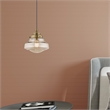 Livex Lighting Avondale 1-Light Metal & Glass Single Pendant in Antique Brass