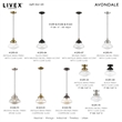 Livex Lighting Avondale 1-Light Metal & Glass Single Pendant in Antique Brass