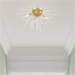 Livex Lighting Utopia 4-Light Mid-Century Metal Ceiling Mount in Satin Brass