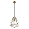 Livex Lighting Knox 1-Light Farmhouse Metal Single Pendant in Antique Brass