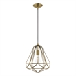 Livex Lighting Knox 1-Light Farmhouse Metal Single Pendant in Antique Brass