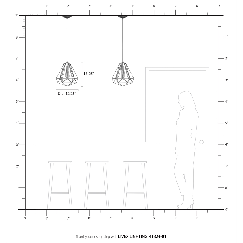 Livex Lighting Knox 1-Light Farmhouse Metal Single Pendant in Antique Brass