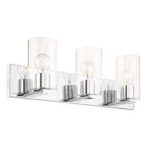 Livex Lighting Zurich 3-Light Metal Bath Vanity Lighting in Polished Chrome