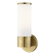 Livex Lighting Lindale 1-Light Metal & Glass ADA Single Sconce in Antique Brass