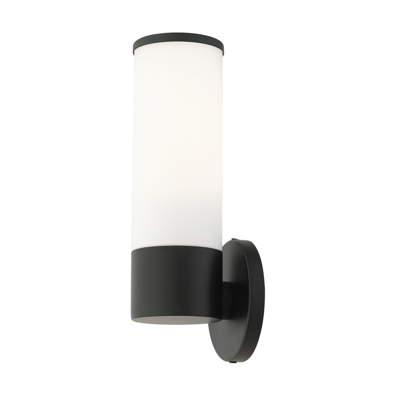 Livex Lighting Lindale 1-Light Metal & Glass ADA Single Sconce in Black
