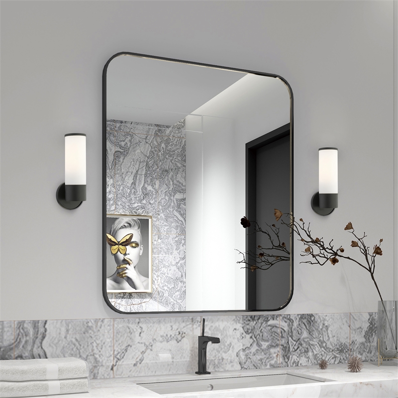 Livex Lighting Lindale 1-Light Metal & Glass ADA Single Sconce in Black