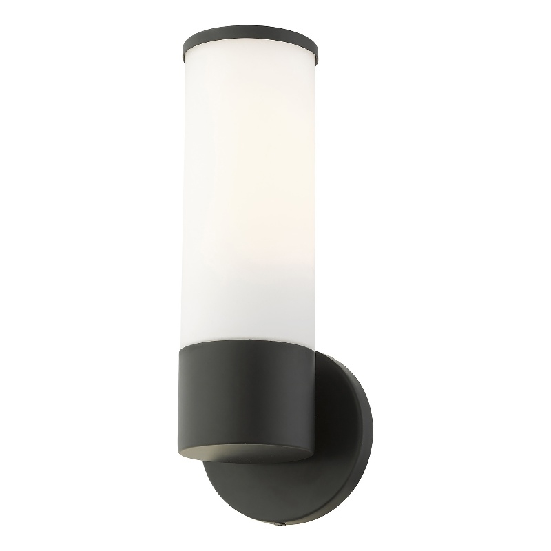 Livex Lighting Lindale 1-Light Metal & Glass ADA Single Sconce in Black