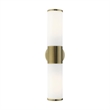 Livex Lighting Lindale 2-Light Metal/Glass Vanity ADA Sconce in Antique Brass