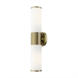 Livex Lighting Lindale 2-Light Metal/Glass Vanity ADA Sconce in Antique Brass