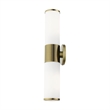 Livex Lighting Lindale 2-Light Metal/Glass Vanity ADA Sconce in Antique Brass