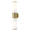 Livex Lighting Lindale 2-Light Metal/Glass Vanity ADA Sconce in Antique Brass