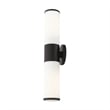 Livex Lighting Lindale 2-Light Metal/Glass Vanity ADA Sconce in Black