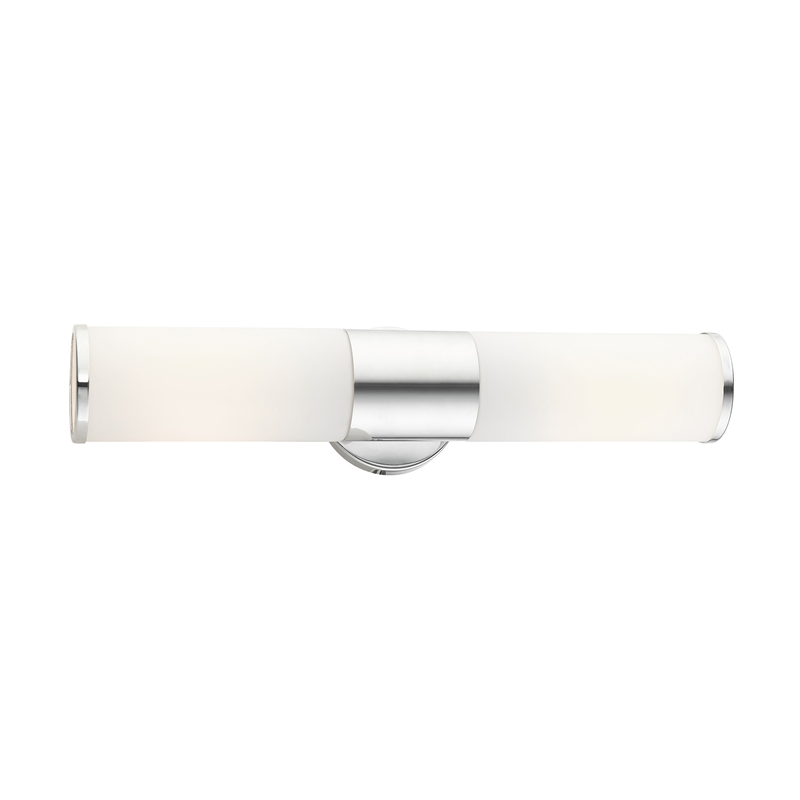 Livex Lighting Lindale 2-Light Metal/Glass Vanity ADA Sconce in Polished Chrome