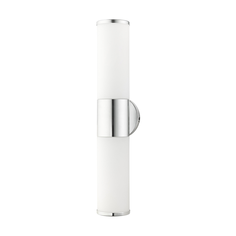 Livex Lighting Lindale 2-Light Metal/Glass Vanity ADA Sconce in Polished Chrome