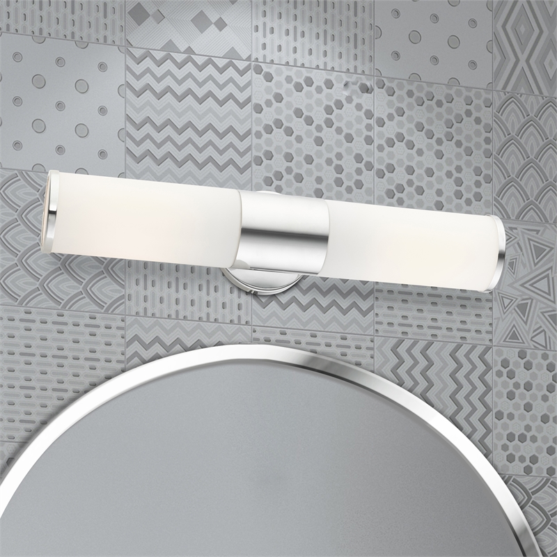 Livex Lighting Lindale 2-Light Metal/Glass Vanity ADA Sconce in Polished Chrome