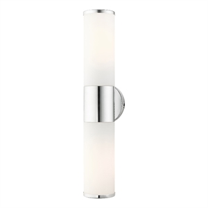 Livex Lighting Lindale 2-Light Metal/Glass Vanity ADA Sconce in Polished Chrome