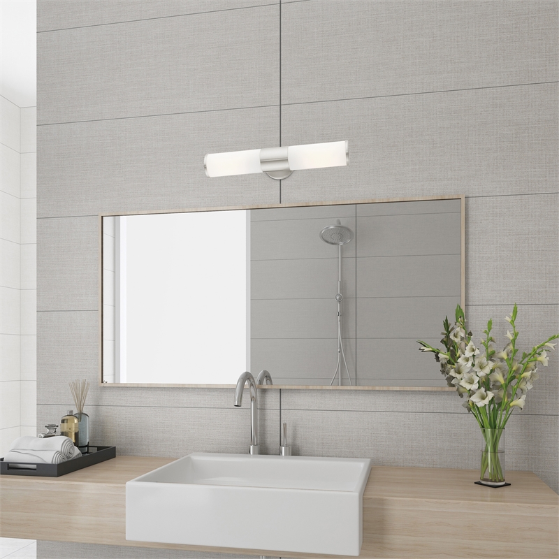 Livex Lighting Lindale 2-Light Metal/Glass Vanity ADA Sconce in Brushed Nickel