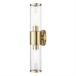 Livex Lighting Banca 2-Light Metal & Glass ADA Vanity Sconce in Antique Brass
