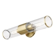 Livex Lighting Banca 2-Light Metal & Glass ADA Vanity Sconce in Antique Brass