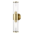 Livex Lighting Banca 2-Light Metal & Glass ADA Vanity Sconce in Antique Brass