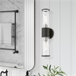 Livex Lighting Banca 2-Light Metal & Glass ADA Vanity Sconce in Black