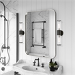 Livex Lighting Banca 2-Light Metal & Glass ADA Vanity Sconce in Black