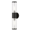 Livex Lighting Banca 2-Light Metal & Glass ADA Vanity Sconce in Black