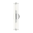 Livex Lighting Banca 2-Light Metal & Glass ADA Vanity Sconce in Polished Chrome