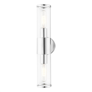 Livex Lighting Banca 2-Light Metal & Glass ADA Vanity Sconce in Polished Chrome