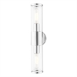 Livex Lighting Banca 2-Light Metal & Glass ADA Vanity Sconce in Polished Chrome