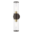 Livex Lighting Banca 2-Light Metal & Glass ADA Vanity Sconce in Bronze