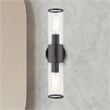 Livex Lighting Banca 2-Light Metal & Glass ADA Vanity Sconce in Black Chrome