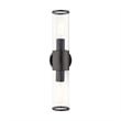 Livex Lighting Banca 2-Light Metal & Glass ADA Vanity Sconce in Black Chrome