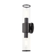 Livex Lighting Banca 2-Light Metal & Glass ADA Vanity Sconce in Black Chrome