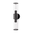 Livex Lighting Banca 2-Light Metal & Glass ADA Vanity Sconce in Black Chrome