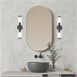 Livex Lighting Banca 2-Light Metal & Glass ADA Vanity Sconce in Black Chrome