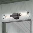 Livex Lighting Banca 2-Light Metal & Glass ADA Vanity Sconce in Black Chrome