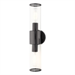 Livex Lighting Banca 2-Light Metal & Glass ADA Vanity Sconce in Black Chrome