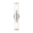 Livex Lighting Banca 2-Light Metal & Glass ADA Vanity Sconce in Brushed Nickel